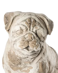 Best Beliani Statua da giardino SARNANO Cane Beige Bianco Beige