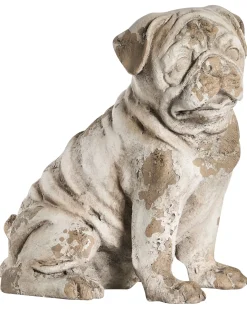 Best Beliani Statua da giardino SARNANO Cane Beige Bianco Beige