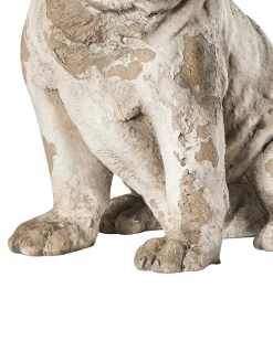 Best Beliani Statua da giardino SARNANO Cane Beige Bianco Beige