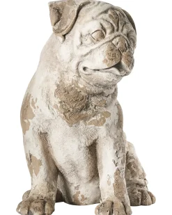 Best Beliani Statua da giardino SARNANO Cane Beige Bianco Beige