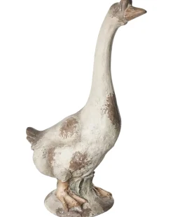 Clearance Beliani Statua da giardino SARNO Oca Beige Bianco Beige