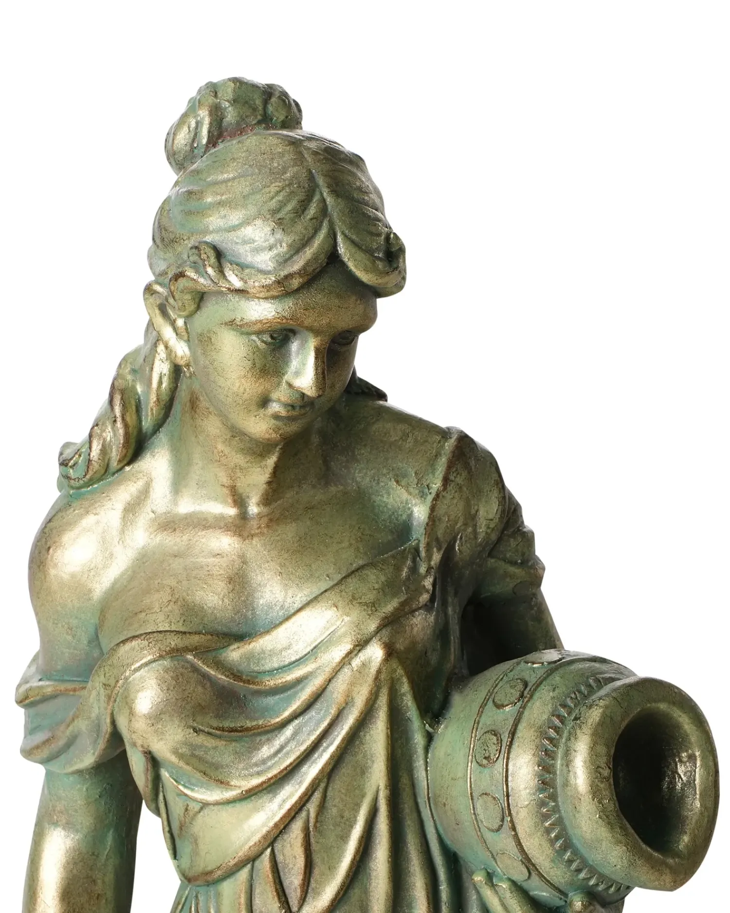 Hot Beliani Statua da giardino TRYPOLIS Donna Verde
