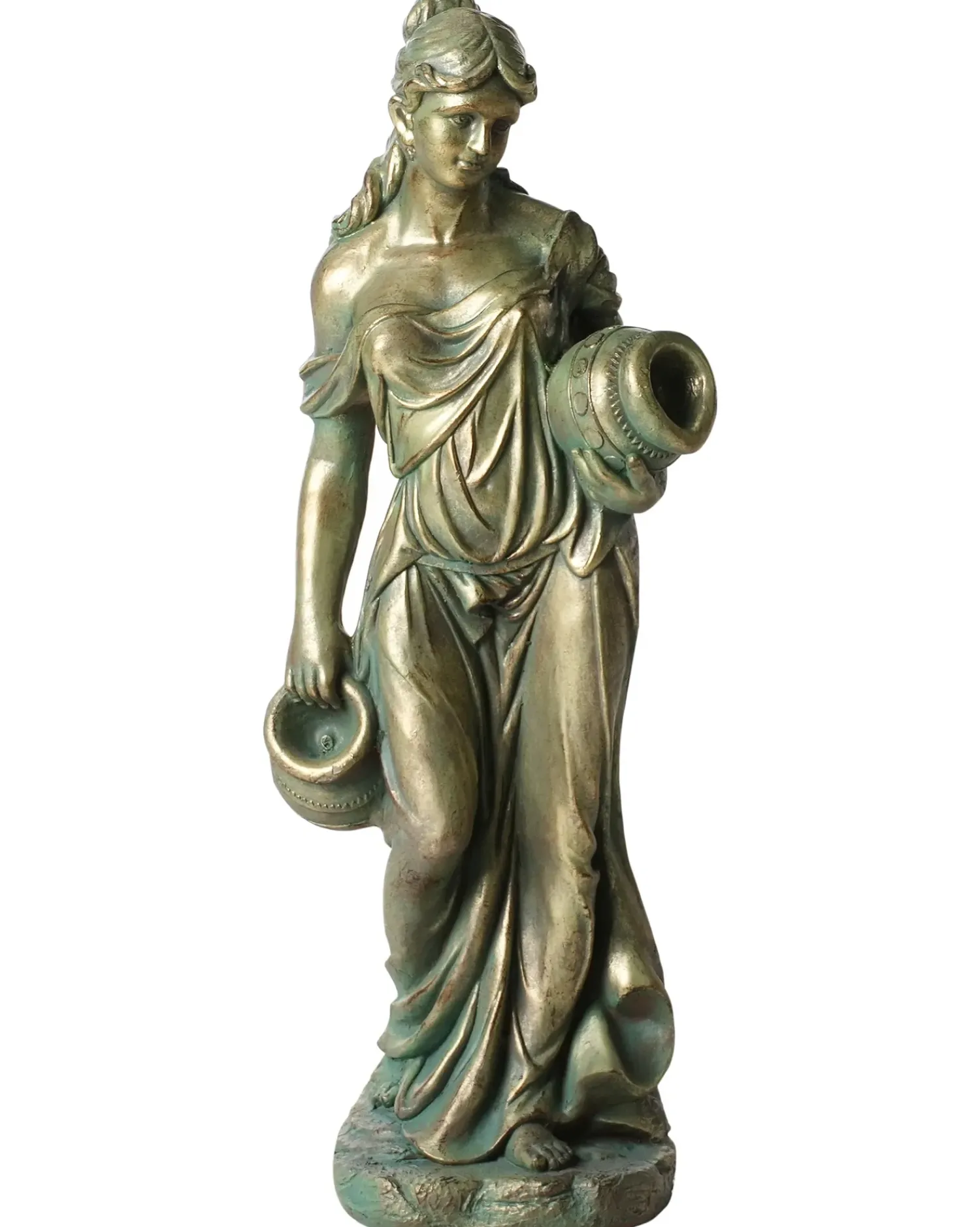 Hot Beliani Statua da giardino TRYPOLIS Donna Verde
