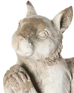 Hot Beliani Statua da giardino TURSI Scoiattolo Beige Bianco Beige