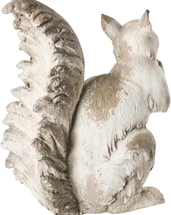 Hot Beliani Statua da giardino TURSI Scoiattolo Beige Bianco Beige