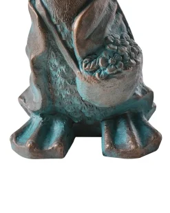 Hot Beliani Statuetta da giardino BALEYA Anatra Marrone Blu Marrone
