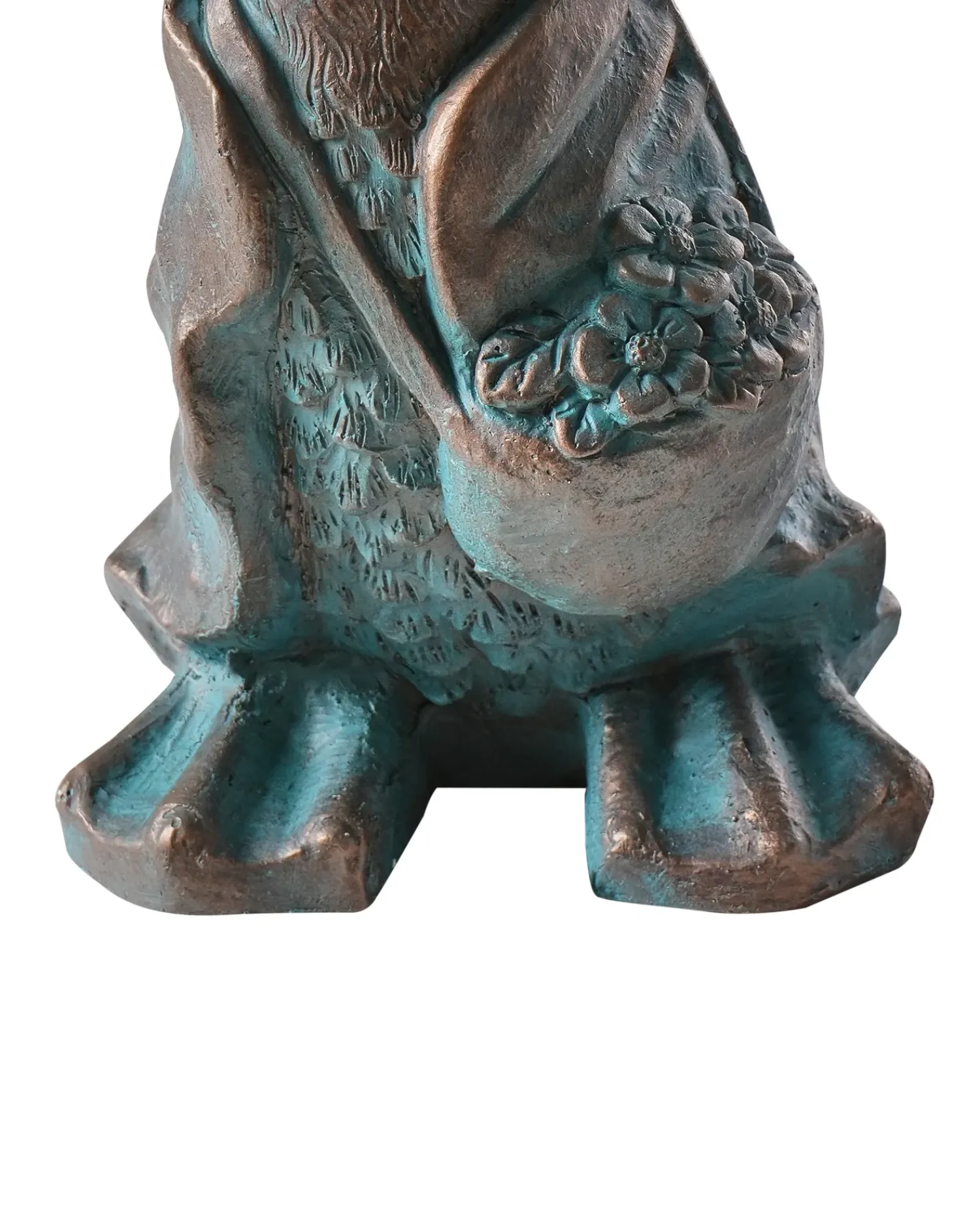 Hot Beliani Statuetta da giardino BALEYA Anatra Marrone Blu Marrone