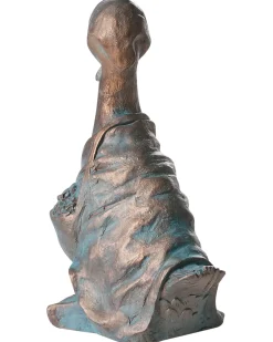 Hot Beliani Statuetta da giardino BALEYA Anatra Marrone Blu Marrone