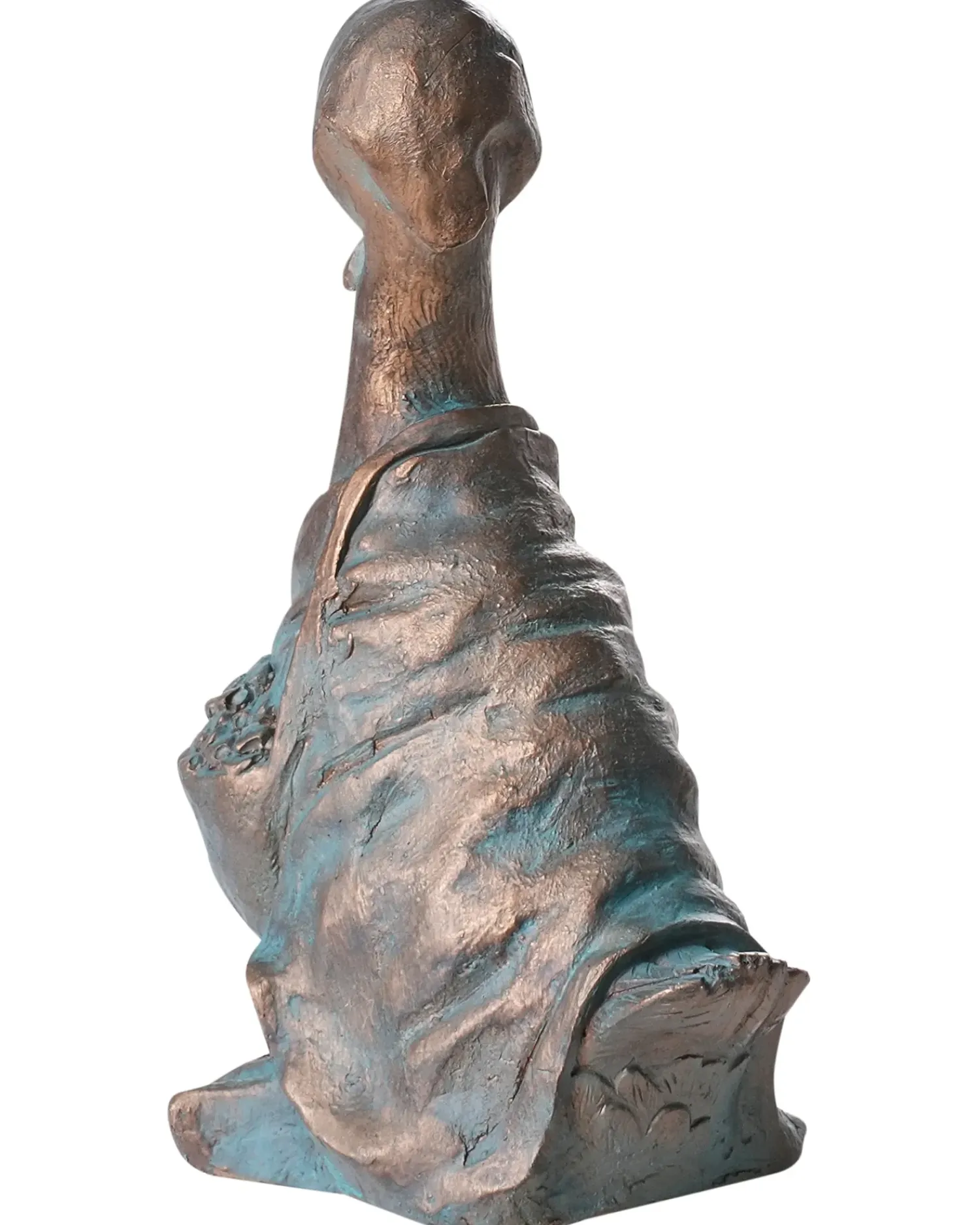 Hot Beliani Statuetta da giardino BALEYA Anatra Marrone Blu Marrone