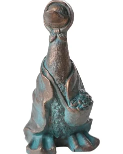 Hot Beliani Statuetta da giardino BALEYA Anatra Marrone Blu Marrone