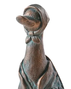 Hot Beliani Statuetta da giardino BALEYA Anatra Marrone Blu Marrone