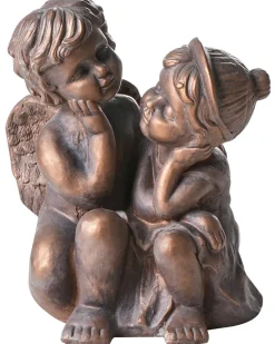 Beliani Statuetta da giardino DAMARO Bambini Marrone