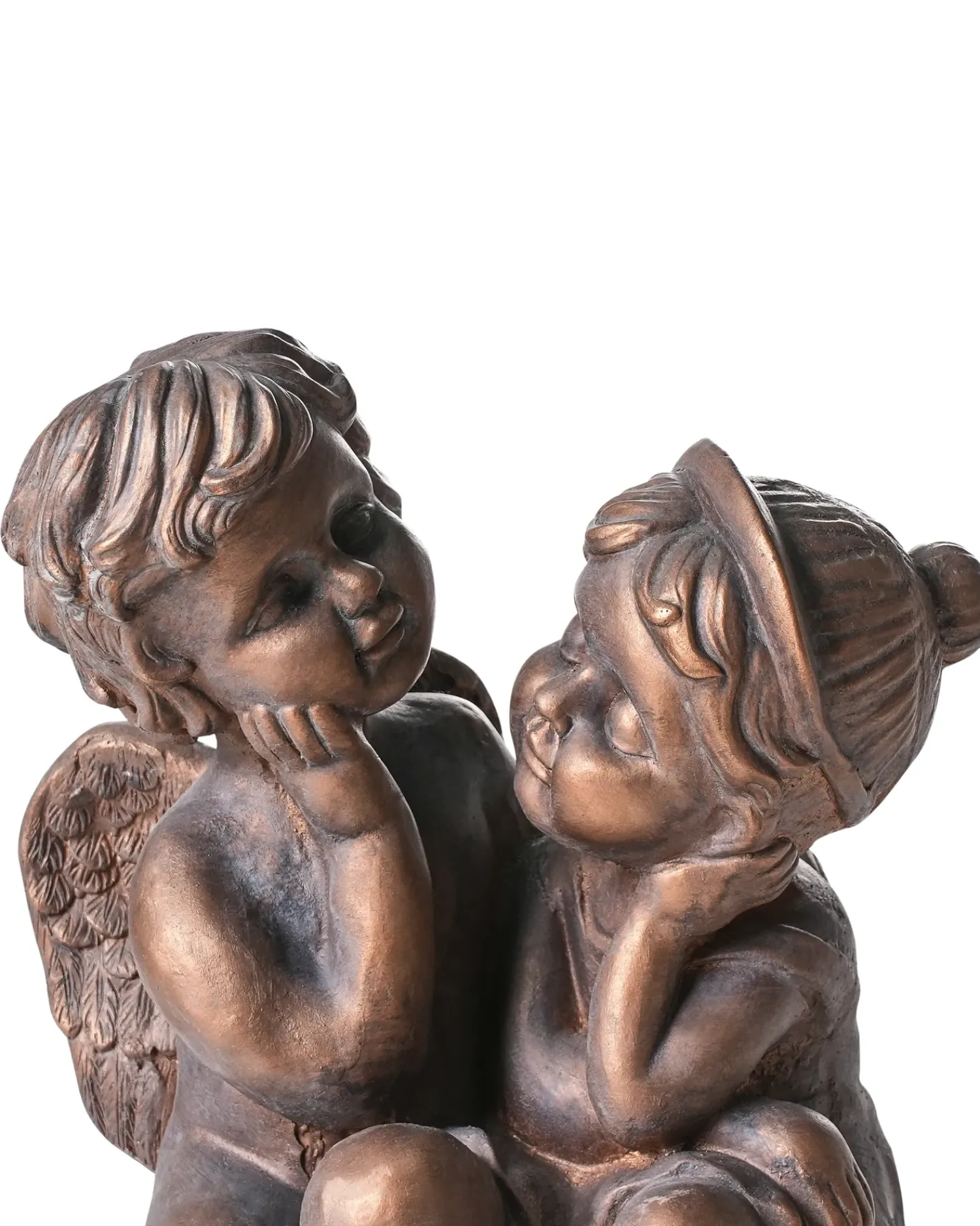 Beliani Statuetta da giardino DAMARO Bambini Marrone