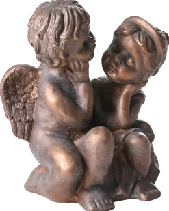 Beliani Statuetta da giardino DAMARO Bambini Marrone