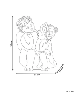 Beliani Statuetta da giardino DAMARO Bambini Marrone