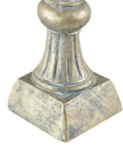 Outlet Beliani Statuetta da giardino HAARBY Pavone Oro Oro Grigio