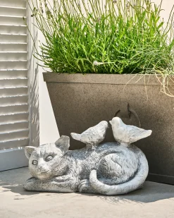 Hot Beliani Statuetta da giardino KALELA Gatto Grigio
