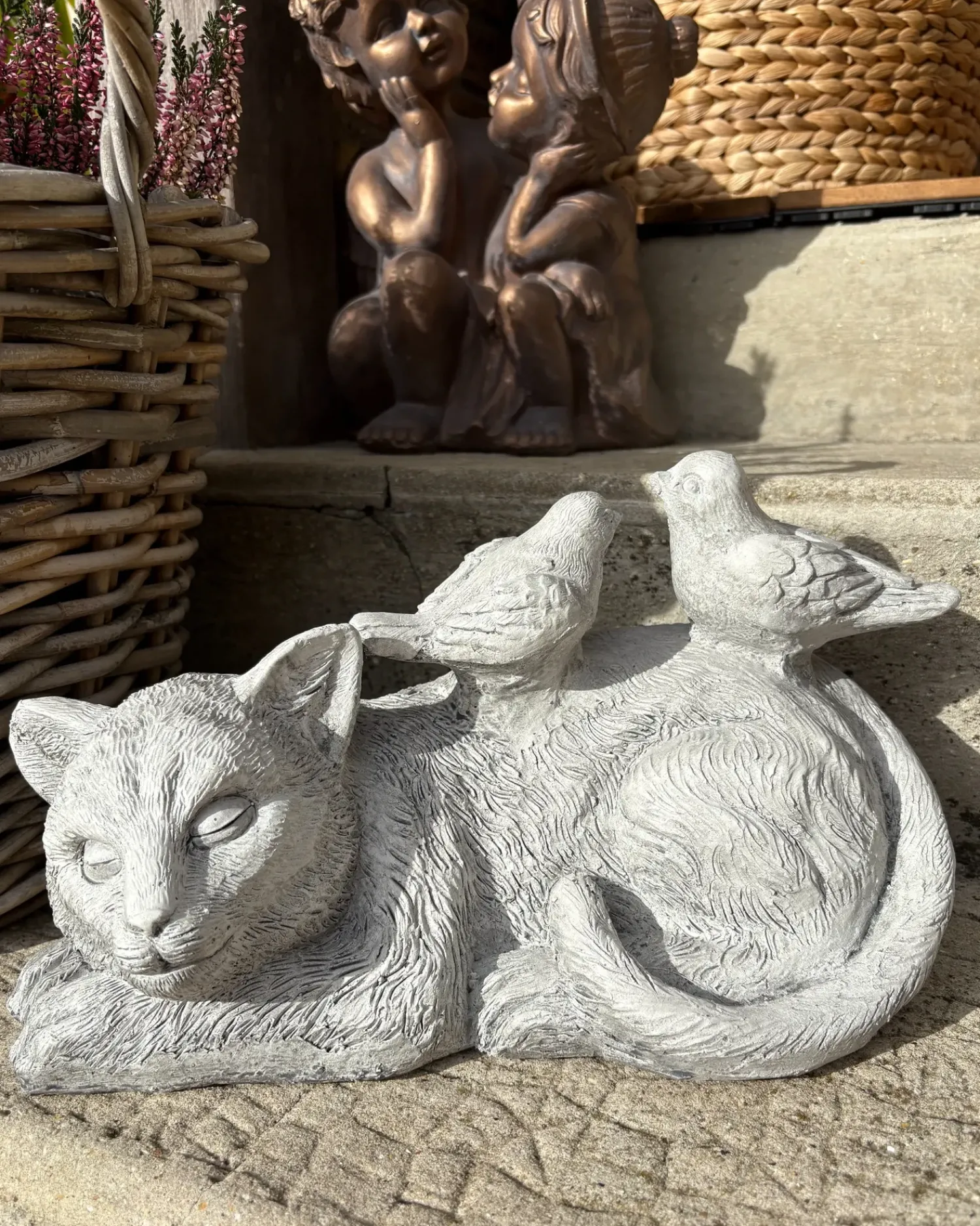 Hot Beliani Statuetta da giardino KALELA Gatto Grigio