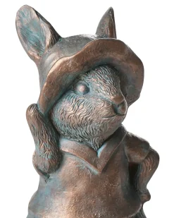 Beliani Statuetta da giardino KONAKRY Coniglio Marrone Blu Marrone