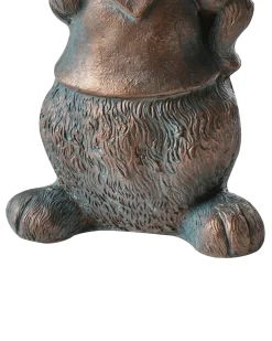Beliani Statuetta da giardino KONAKRY Coniglio Marrone Blu Marrone