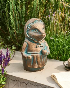 Outlet Beliani Statuetta da giardino LOLA Riccio Marrone Blu Marrone