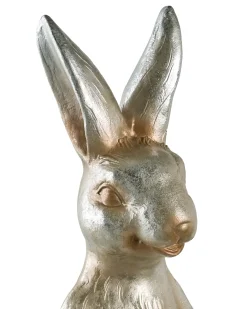 Beliani Statuetta da giardino OTTERUP Coniglio Oro Oro Argento