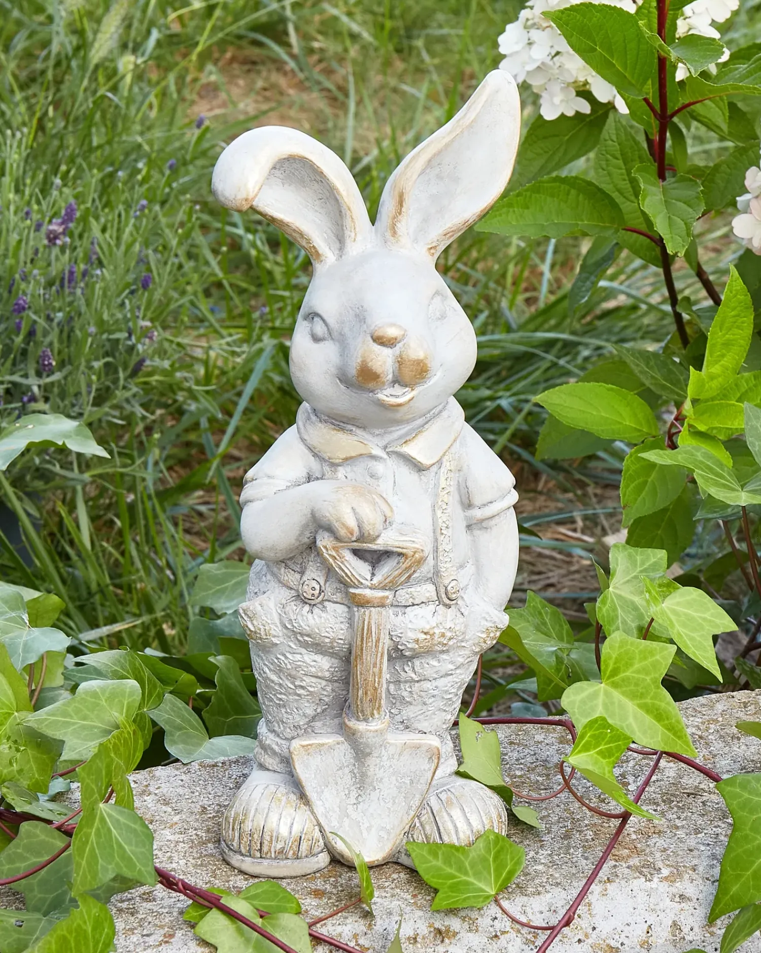 Beliani Statuetta da giardino SIMARD Bianco Bianco Rame