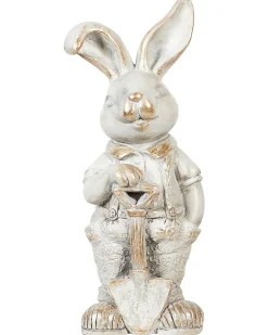 Beliani Statuetta da giardino SIMARD Bianco Bianco Rame