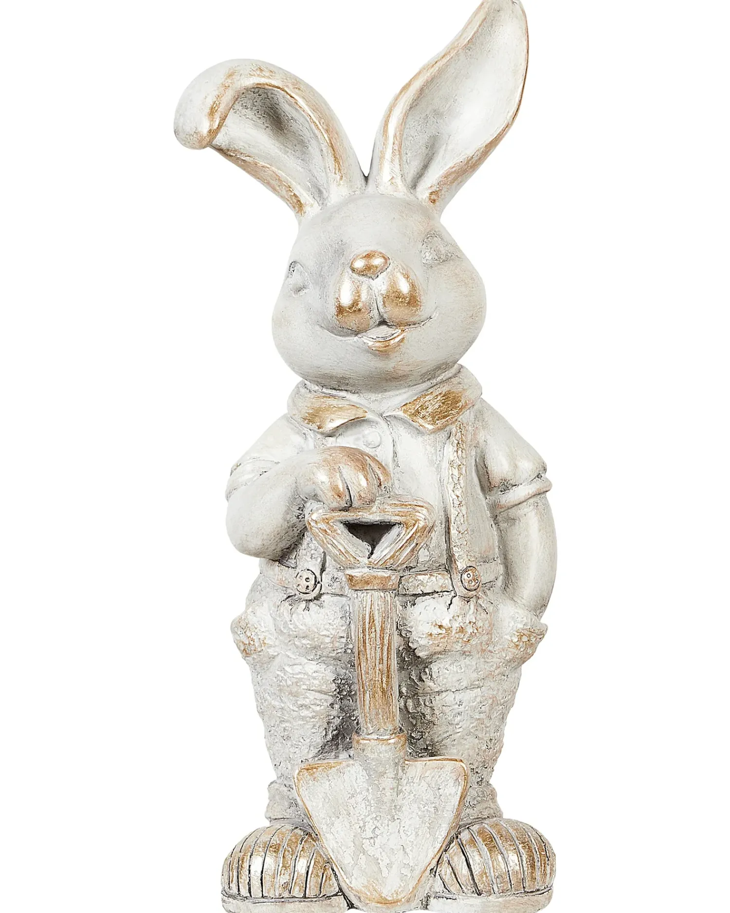 Beliani Statuetta da giardino SIMARD Bianco Bianco Rame