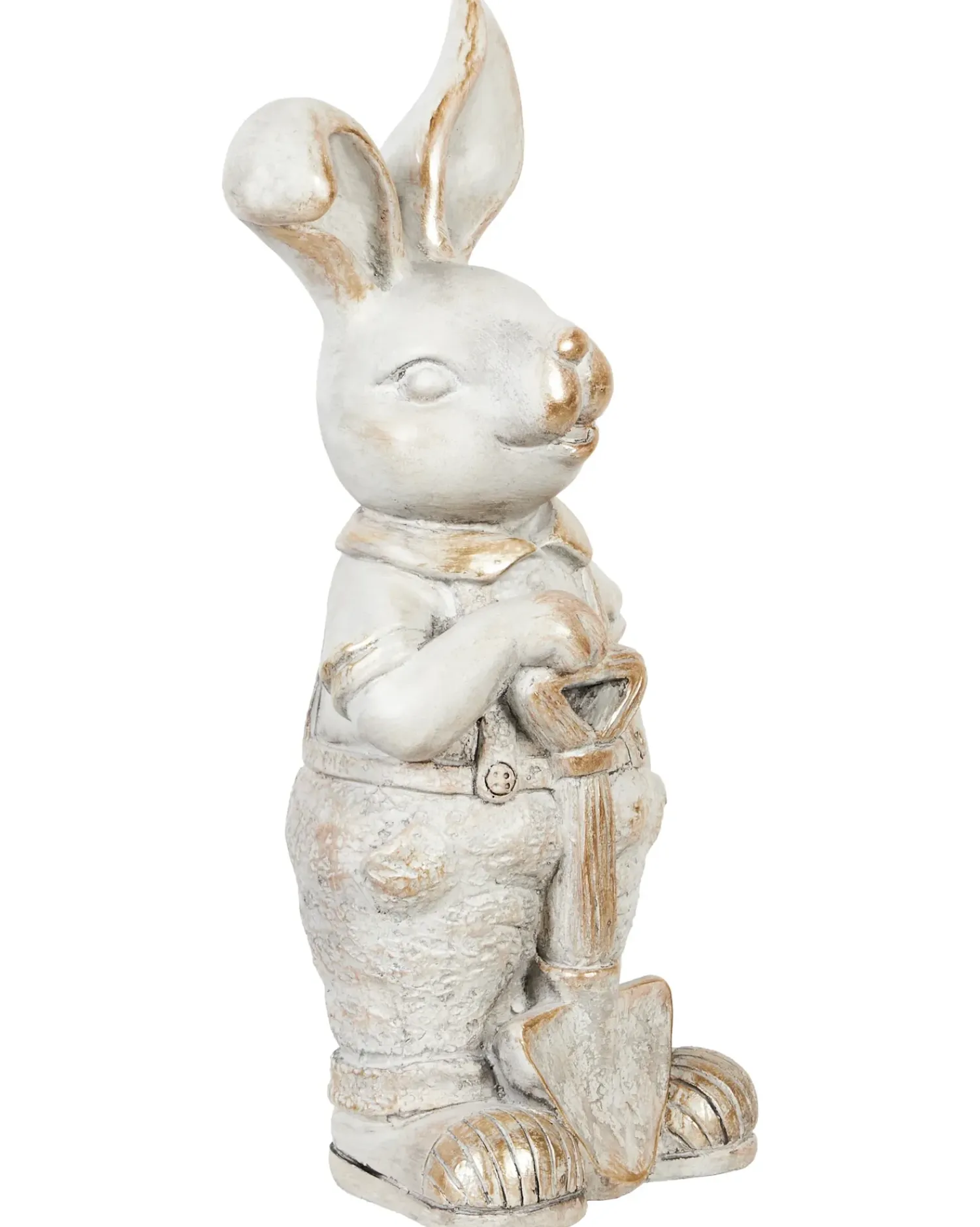 Beliani Statuetta da giardino SIMARD Bianco Bianco Rame