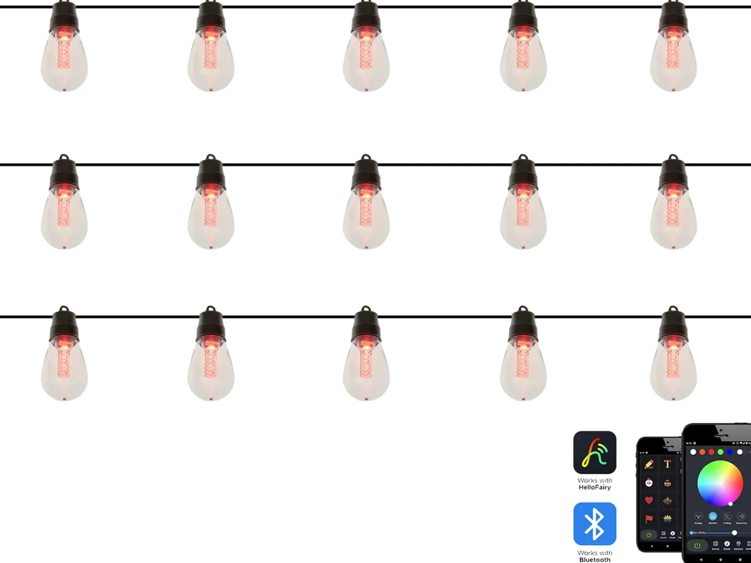 Hot Beliani Stringa di luci LED per esterni ITILLEQ con App Multicolore Nero Multicolore