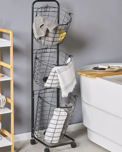 Outlet Beliani Supporto per cestino AYAPAL con ruote Metallo Nero