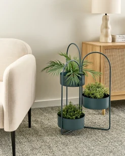 Online Beliani Supporto per vasi COLUTENA Metallo 56 cm scuro Blu