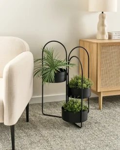 Online Beliani Supporto per vasi COLUTENA Metallo 56 cm Nero