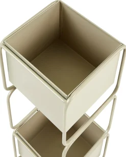 Hot Beliani Supporto per vasi COTINUS Metallo 20 cm Beige