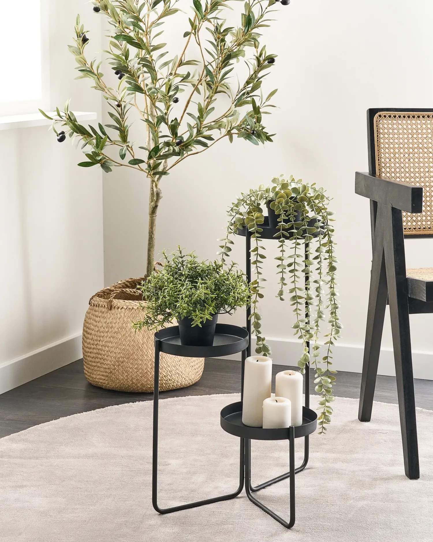 Outlet Beliani Supporto per vasi FRAGARIA Metallo 42 cm Nero
