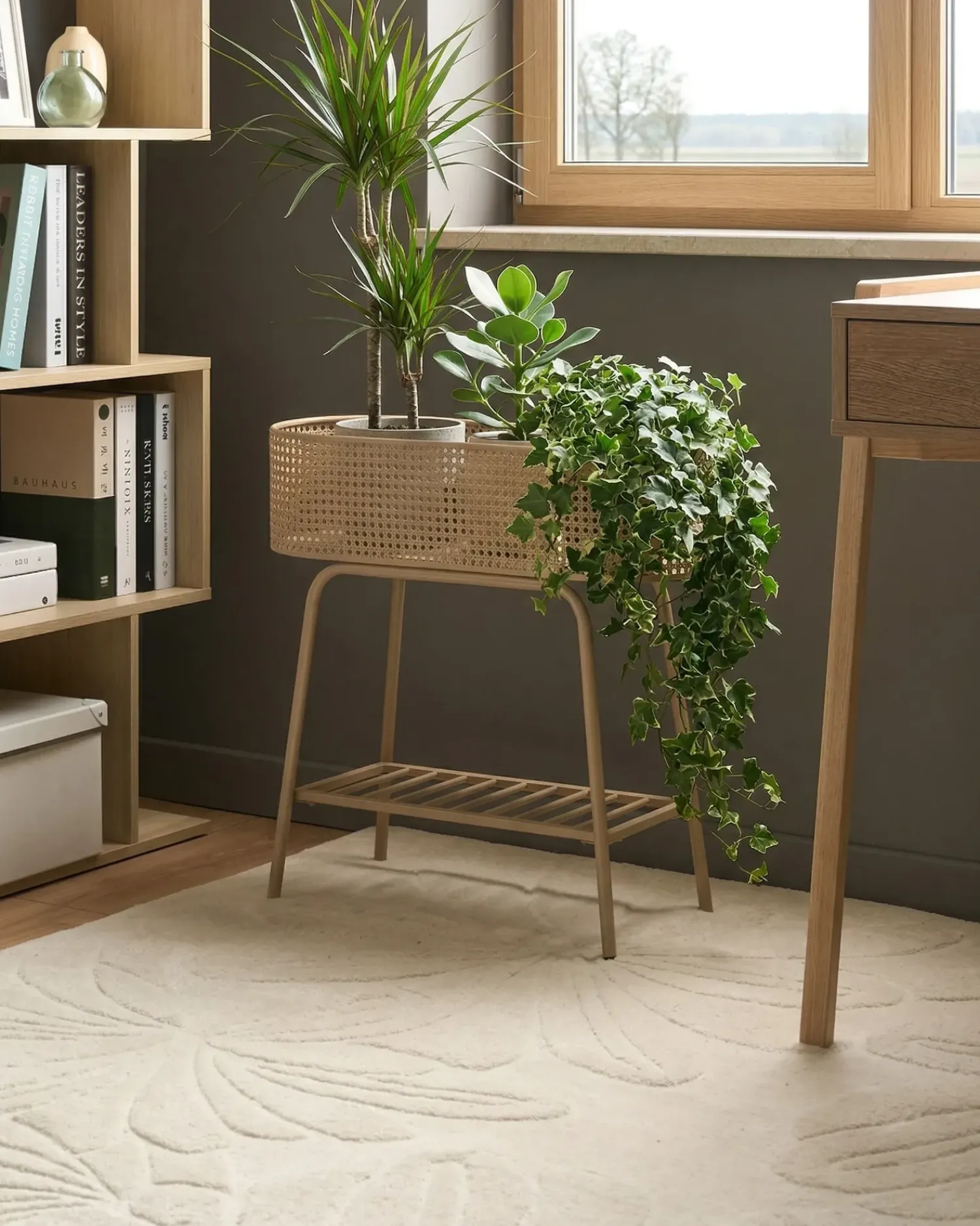 Best Beliani Supporto per vasi LINNAEA Metallo 60 cm Beige