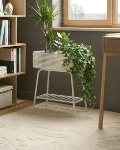 Clearance Beliani Supporto per vasi LINNAEA Metallo 60 cm Bianco
