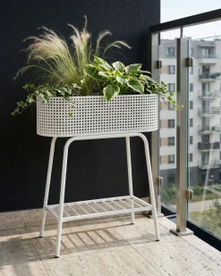 Clearance Beliani Supporto per vasi LINNAEA Metallo 60 cm Bianco