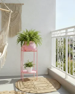 Online Beliani Supporto per vasi MOKUREN Metallo 25 cm Rosa
