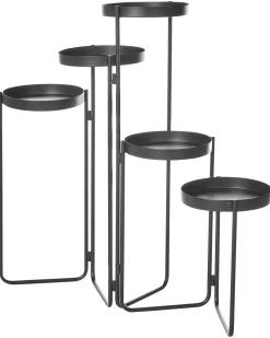 Beliani Supporto per vasi NANTEN Metallo 87 cm Nero