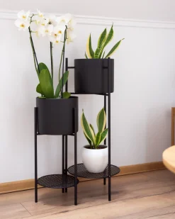 Sale Beliani Supporto per vasi ULMUS Metallo 58 cm Nero