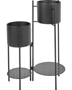 Sale Beliani Supporto per vasi ULMUS Metallo 58 cm Nero
