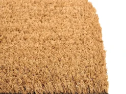 New Beliani Tappetino da Ingresso AMBUKLAO Naturale 45 x 75 cm Testo Fibra di Cocco Naturale Nero