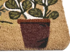 Sale Beliani Tappetino da Ingresso ANAMUDI Naturale 40 x 60 cm Fibra di Cocco Naturale Marrone Nero Verde