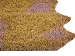 Best Beliani Tappetino da Ingresso AROLIK Giallo 45 x 75 cm Fiore Fibra di Cocco Giallo Rosa