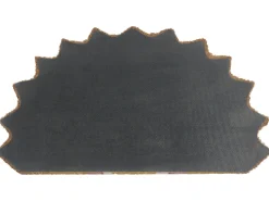 Best Beliani Tappetino da Ingresso AROLIK Giallo 45 x 75 cm Fiore Fibra di Cocco Giallo Rosa