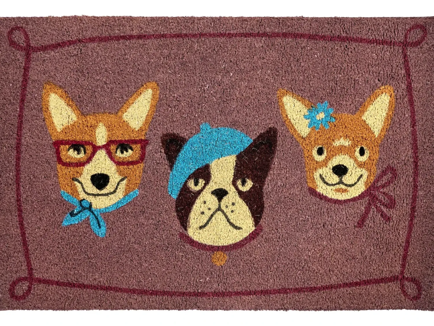 Online Beliani Tappetino da Ingresso BABABU 60 x 90 cm Cane Fibra di Cocco Multicolore