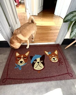 Online Beliani Tappetino da Ingresso BABABU 60 x 90 cm Cane Fibra di Cocco Multicolore