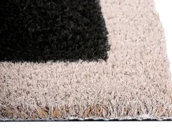 Best Beliani Tappetino da Ingresso BUHI Nero 45 x 75 cm Testo Fibra di Cocco Beige Nero